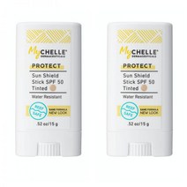 MyChelle Sun Shield Stick 마이쉘 SPF 50 자외선차단제 썬쉴드 선스틱 0.52oz(15g) 2팩, Tinted