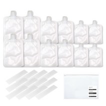 홈튜디오 입구가 넓어 담기 편한 여행용리필용기12p + 네임택, 1세트