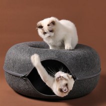 PETCA 고양이 숨숨집 고양이집 터널 고양이도넛 하우스, 차콜