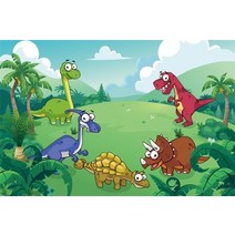 공룡 세계 사진 배경 정글 동물 사파리 야생 생일 축하 파티 소년 장식 배너 소품, Vinyl  180x120cm+Black