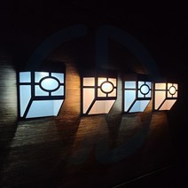 솔까든 태양열 미니사각 태양광LED 담장 정원등 해빛충전 벽부등, 노란빛