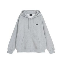 LEE 스몰 트위치 로고 에어로웜 루즈핏 후드집업 그레이 YE