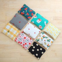 [DIY키트 패키지] (동영상설명 실바늘포함) 17cm 생리대 파우치만들기 동물그림 파우치 바느질재료 디자인선택가능 자유학년 바느질세트, 시리얼