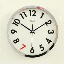 1800-9939[도모도모] 크롬 원형 저소음 벽시계, 기본／옵션명2, 기본／옵션명2