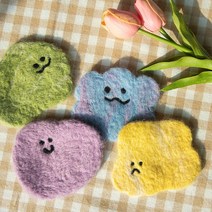 솜씨키트 양모펠트 컵받침 만들기 DIY 키트, B세트(노랑/연두)