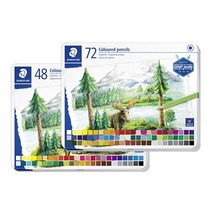 스테들러 146 육각 색연필 틴케이스세트(48색/72색) 소프트 유성색연필 틴케이스/48색, 색상, 1개