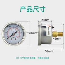 아날로그 차압계 YN40Z 축 스테인레스 스틸 충격 방지 압력 게이지 40mm M10 * 1 1/8 오일 유압 네거티브 R, 08 0-10Mpa