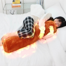 안는베개 왕베개 빨아쓰는 온열 바디필로우 꿀잠쿠션, 오렌지, 일자형(약100cm)