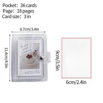 포카홀더 64/80 포켓 사진 앨범 3 인치 투명 포토 카드 홀더 인스탁스 미니 스토리지 책 명함 앨범 사진 수집, 16 White(36 pockets)