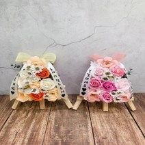 비누꽃 미니화환 개업식 환갑 부모님생신 결혼선물 축하선물 화환 기념일 레터링문구 명절, 핑크, LED추가, 쇼핑백추가