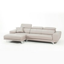 보스킨 젠틀 4인 카우치형 천연 통가죽 소파, 좌형/스모키그린