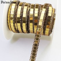 1 야드 실버 골드 유리 라인 석 핫 픽스 테이프 리본 크리스탈 라인 석 장식 철 신발, 1야드 골드