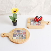 타일 손잡이 냄비 받침 만들기 키트 티코스터 나무 목공 체험 diy 키트 반제품, 손잡이 사각 냄비받침