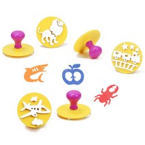 키즈아트 스탬프 6종 세트 / 키즈맘아트 물감놀이 스탬프 도장 찍기 유아물감 드로잉카페 동물 자동차 과일 핑거페인트 스펀지 잉크 패드 파레트 집콕 오감발달 엄마표미술 홈스쿨, 혼합2