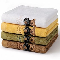 기라로쉬 베어자수 세트 수건 타올 돌 답례품 결혼 선물용 개업 어린이, 카키, 10매