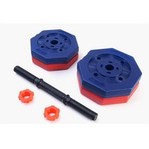 8각 컬러 아령덤벨(9kg), 레드, 2.5kg*2개/1.5kg*+아령봉1개