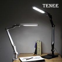 TENEE 집중력 높이는 LED 탁상형/집게형 스탠드, TI-1600 블랙