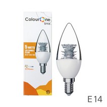 장수 LED 촛대구(투명) 5W, 전구색, E14베이스
