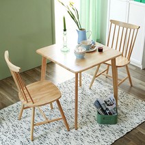 베스트리빙 캔버라 칸디르 2인용 원목식탁세트/의자2개 2color, 내츄럴오크