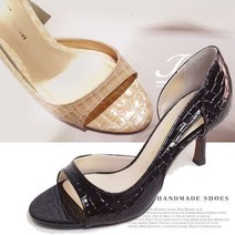 조이아 크로크 하이힐 7cm 토오픈 (2color)