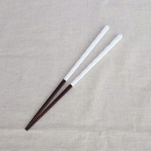 아이하시 수제 옻칠 나무 젓가락 숟가락, 파스텔젓가락(화이트), 1벌