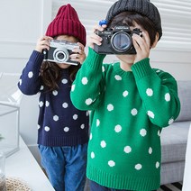 잼 남녀공용 아동 도트 니트