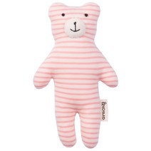 오가닉 딸랑이 인형 앨빈, 분홍, 10x17cm