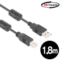 NMC-UB218C NETmate USB2.0 A-B 케이블 1.8m (블랙/노이즈필터), 본상품선택, 본상품선택