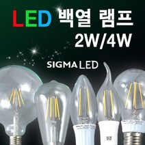 시그마램프 LED 보안등/30W/40W/55W/75W, LED 전구, [선택 07-02] LED 백열램프 촛불형 2W E17(전구색)
