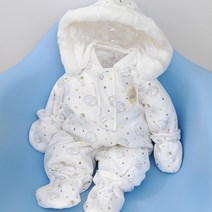 베이비하트 신생아용 벨로아 방한우주복 동물원