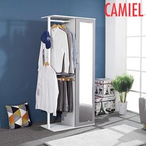 [기간한정 5% 할인이벤트][까미엘]원스톱 2단 전신거울 일체형 행거(HAP_DR0052), 오크+그레이