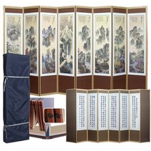남도공예 전통배접표구 제사용병풍 6폭 8폭 병풍, 1개, 32_팔상도 - 옥비단 8폭병풍