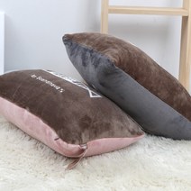 스칸피쉬 양면쿠션(솜포함), 핑크그레이