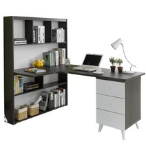 제이티가구 프랜즈L형책상서랍형 입식컴퓨터책상, 워시, 워시