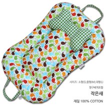 뽀소아이 보트침대 짱구베게 세트-중형(M) 사이즈, 보트침대 NO 21. 그린바탕 작은새(베게포함)