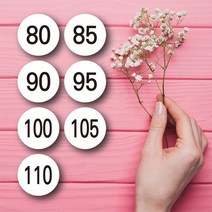 페토닷컴 화이트 디자인 공용의류 사이즈 스티커 100개 세트, 85, 1세트