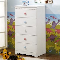 미자크 파스텔 5단서랍장 / 수납장 주니어 키즈 어린이 틈새서랍장 800 600, 화이트(600)