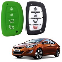 카포카 현대 더뉴아반떼 MD 4버튼 스마트키 실리콘케이스, 그린, 1개