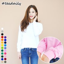 티데일리 30수 긴팔 라운드 밴드 티셔츠