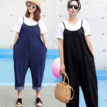 제이앤지니 여성용 오버핏 멜빵 점프수트 PP-13
