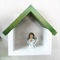가구야히메 원목 하우스 선반(소) 벽선반, 하우스(소)-그린