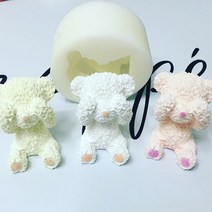 호두마루샵 석고방향제재료 수제실리콘 눈가린곰돌이 캐릭터몰드 실리콘몰드