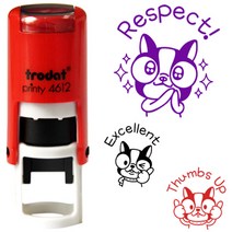 프라하스탬프 깜찍 캐릭터 라라 쿠폰사이즈 칭찬스탬프(지름1.1cm 자동스탬프 스탬프, 8. Clever!, 디자인3. 문구없이 캐릭터만(잉크 빨강)