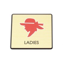 성원기업 표시팻말 표시창, 1개, 1-8.레이디스 LADIES(골드마감) 60x60mm