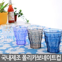 국산 투명한 예쁜 플라스틱컵 7온스 PC컵 쥬스컵, 07_8온스_코발트블루 명품 글라스형 PC컵