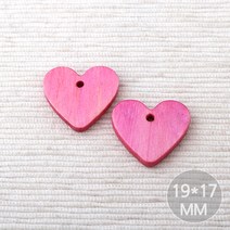 비즈아이 [5850-03]우드하트M 19*17mm (핑크) [1개]