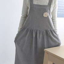 네이처데코 플로라 코사지 앞치마, 그레이