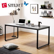 e스마트 철제책상 1600x600 (사각다리), 상판색상:그레이 / 프레임(다리)색상:블랙