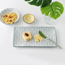 히츠키코보 사각접시, 10.5인치 사각접시(파도), 1개