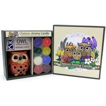 포시즌캔들 갈색부엉이 캔들홀더 세트, 미소부엉이 레드 캔들홀더세트